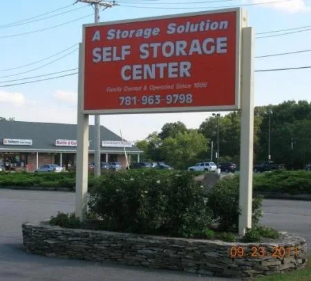 A Storage Solution self storage center roadside sign